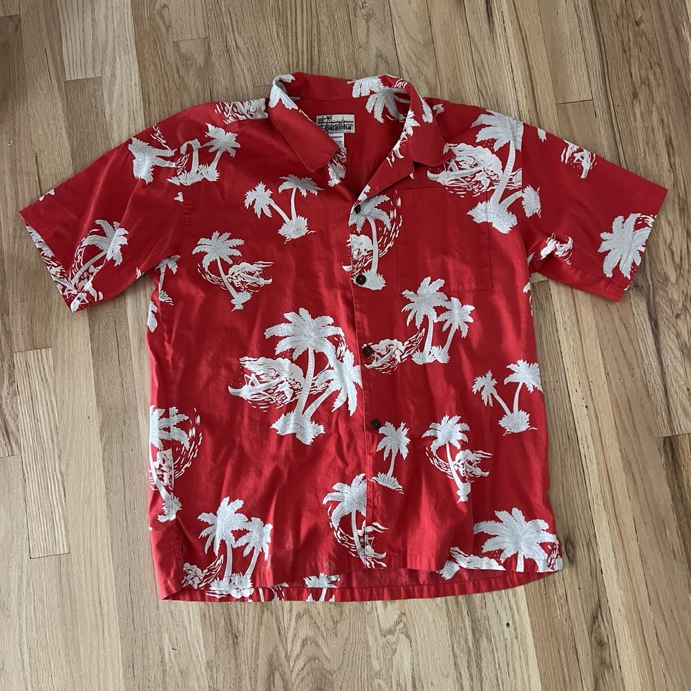 Vtg Spring 07 Patagonia Pataloha Aloha Shirt Size XL 52541 Red Palm Tree Cotton